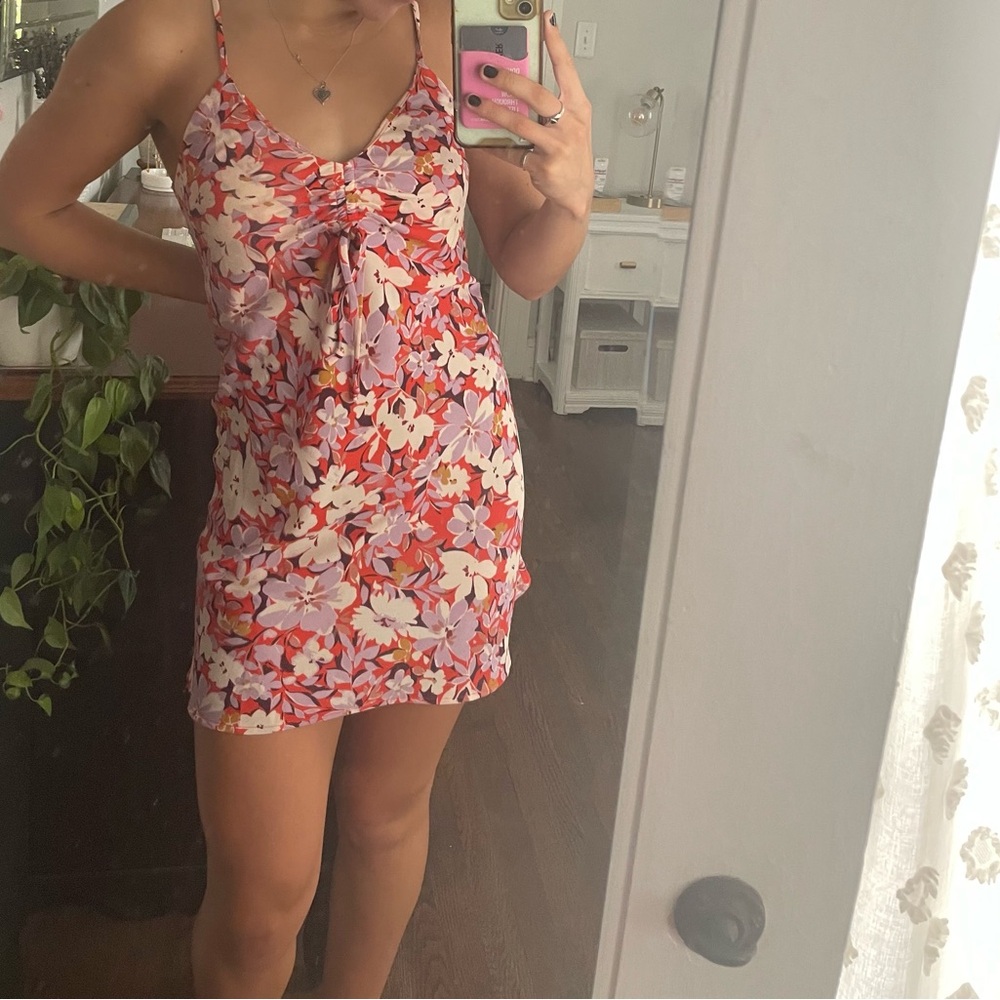 Floral silky dress